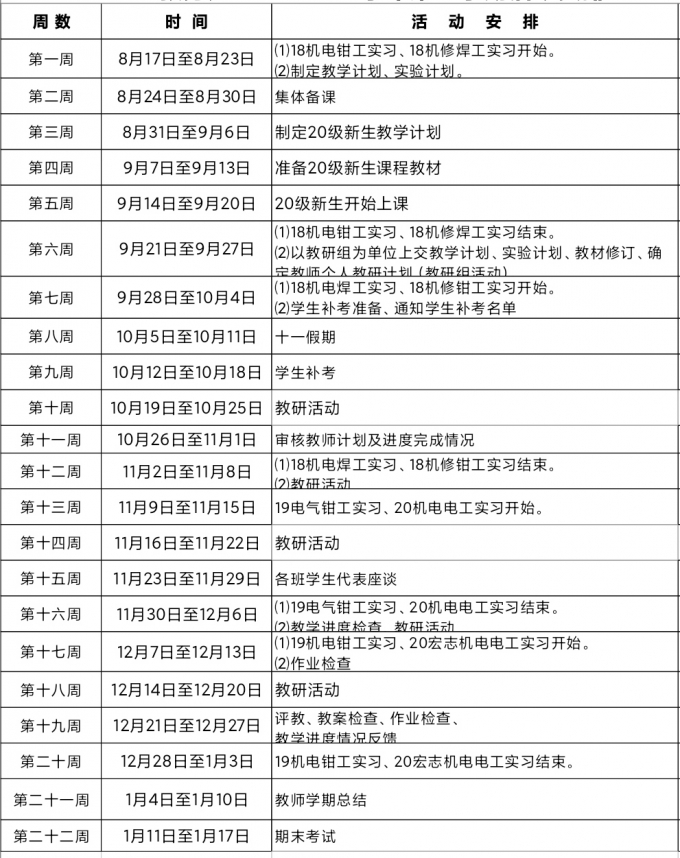 教務(wù)處,2020-2021,學(xué)年,第一,學(xué)期,活動安排, . 教務(wù)處2020-2021學(xué)年第一學(xué)期活動安排